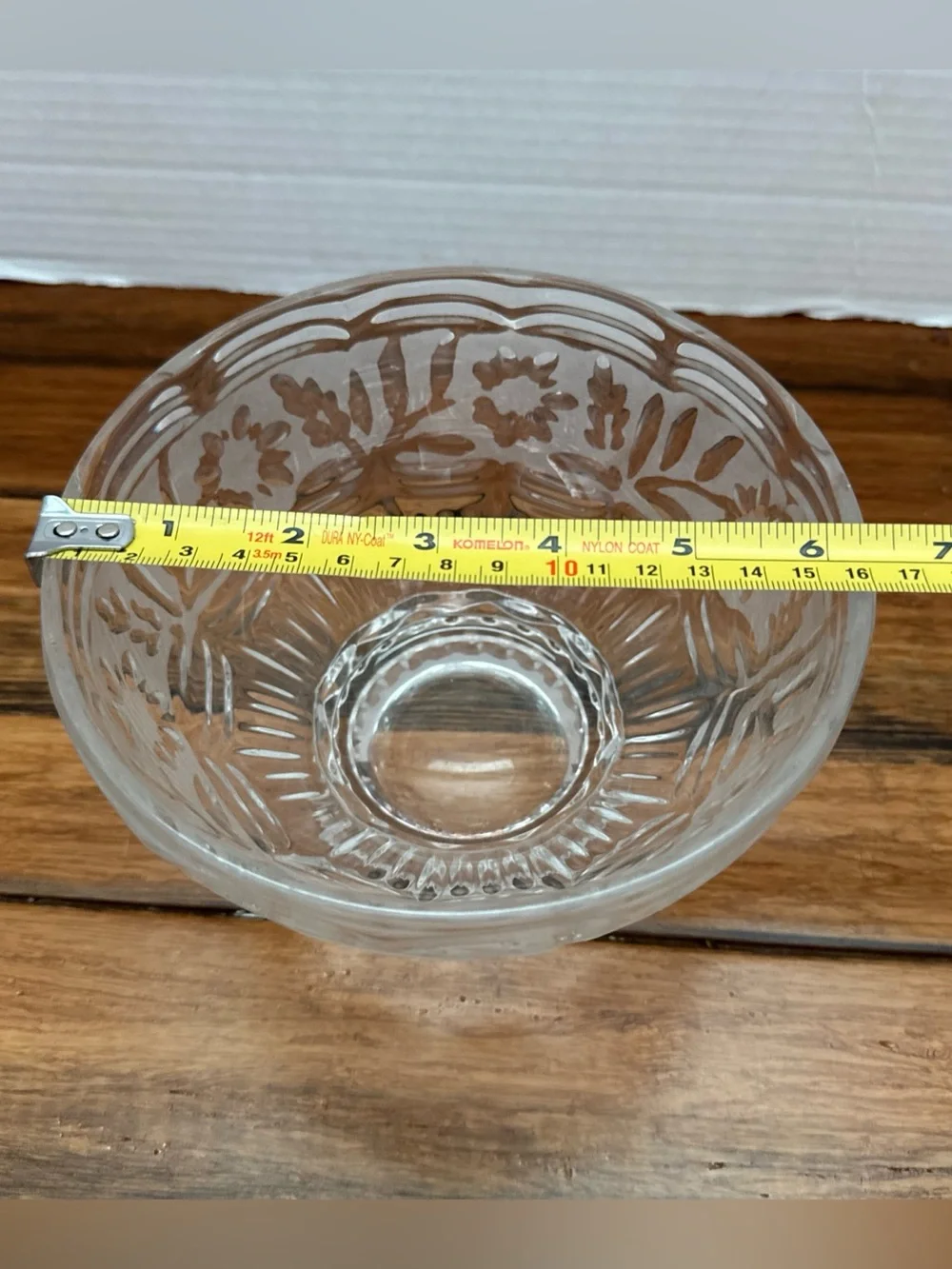 Heavy Vintage Lead Crystal Kristal Zajecar Yugoslavia Floral Frosted Footed Bowl